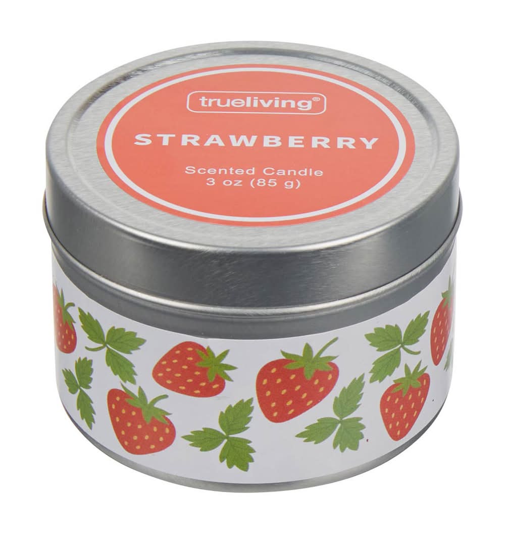 TrueLiving Tin Candle, Strawberry (3 oz)