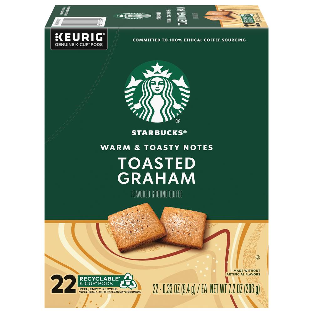 Starbucks Toasted Graham Flavored Ground Coffee K-Cup Pods (7.2 oz, 22 ct)