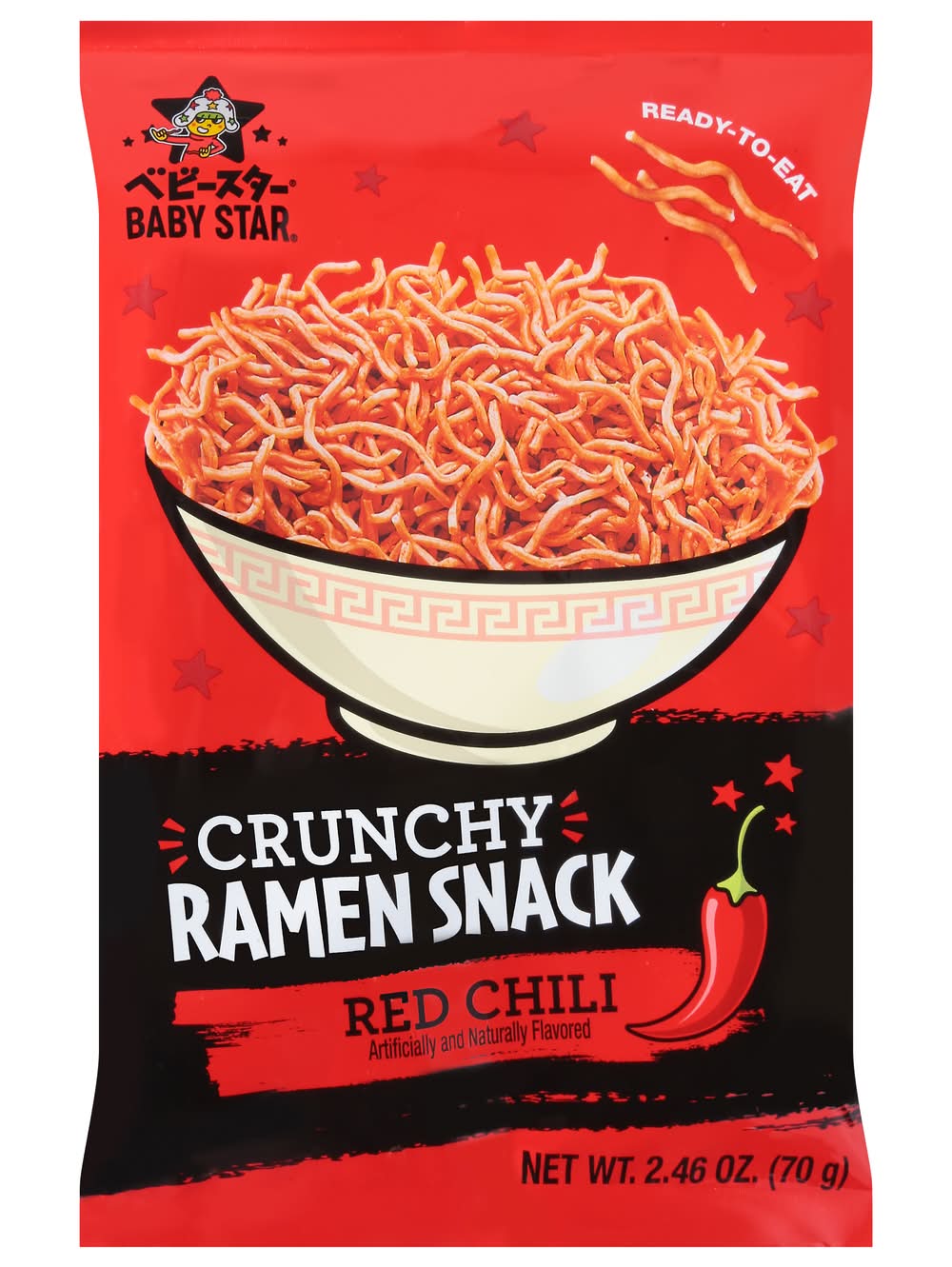 Baby Star Crunchy Ramen Snack, Red Chili (2.46 oz)