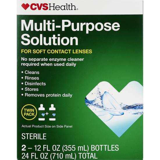 CVS Health Multi-Purpose Solution for Soft Contact Lenses, Twin Pack