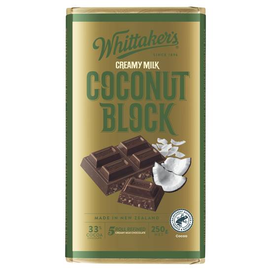 Whittaker's Block Chocolate Coconut Milk 250g