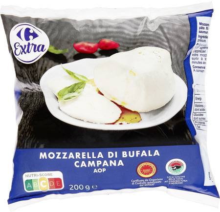 Mozzarella Di Bufala AOP CARREFOUR EXTRA - le sachet de 200g net égoutté