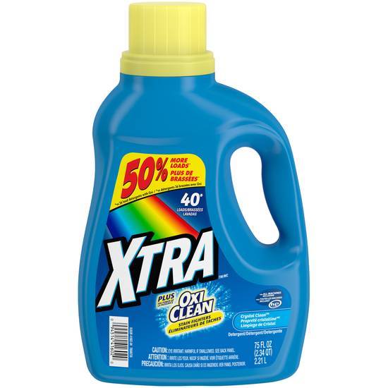 Xtra Plus OxiClean Liquid Laundry Detergent Crystal Clean (75 oz)