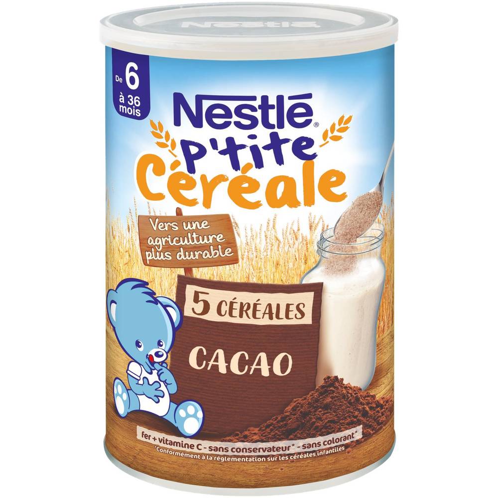 Nestlé - Lait bébé aux céréales complètes dès 6 à 36 mois, cacao (415g)