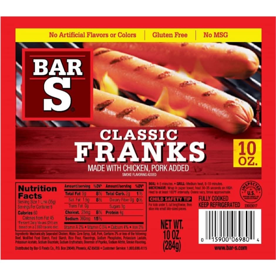 Bar S Classic Franks 10oz