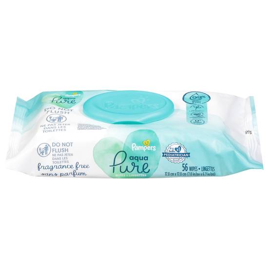 Pampers Aqua Pure Fragrance Free Wipes (7.0 in x 6.7 in)