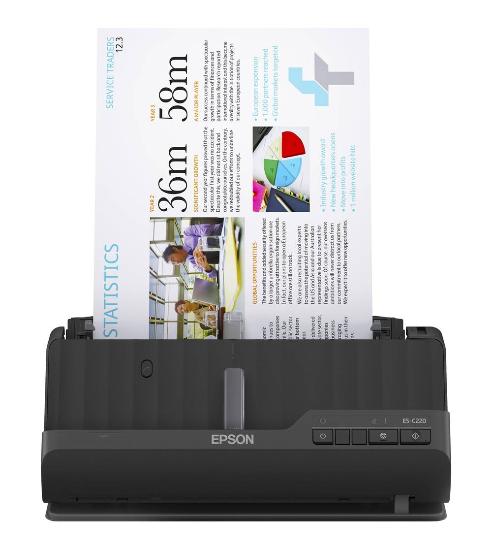 Epson Workforce Duplex Sheetfed Es-C220 Scanner, Black