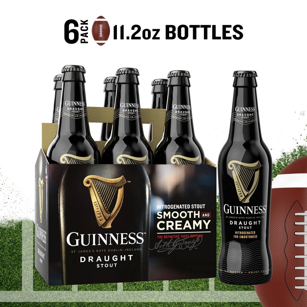 Guinness Draught Stout Beer (6 pack, 11.2 fl oz)