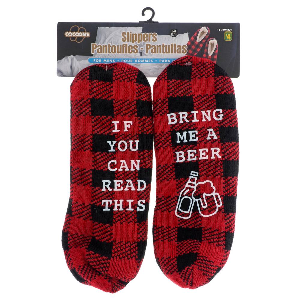 Cocoons Men's Buffalo Plaid Socks, 10, Red