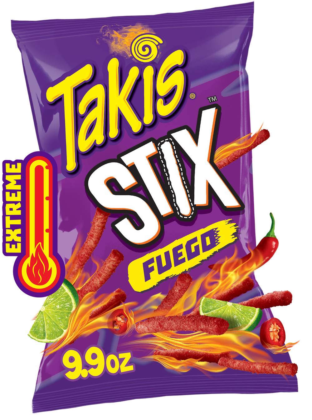 Stix Takis Fuego Corn Snack Sticks (hot chili pepper-lime)