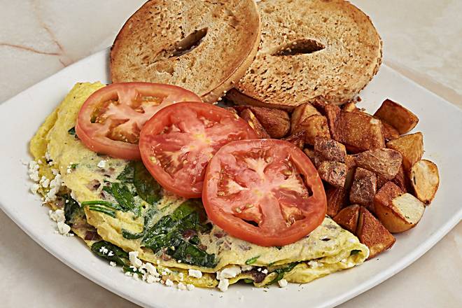 Baby Spinach, Feta & Cremini Mushroom Omelette