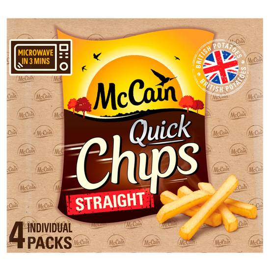 McCain Straight Cut Quick Frozen Chips 4x100g