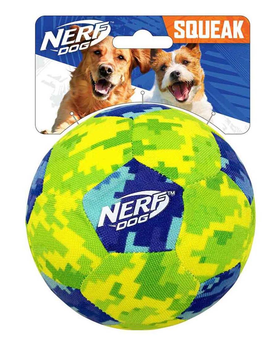 Nerf Airtuff Soccer Ball Dog Toy, 5 in, Blue-Green