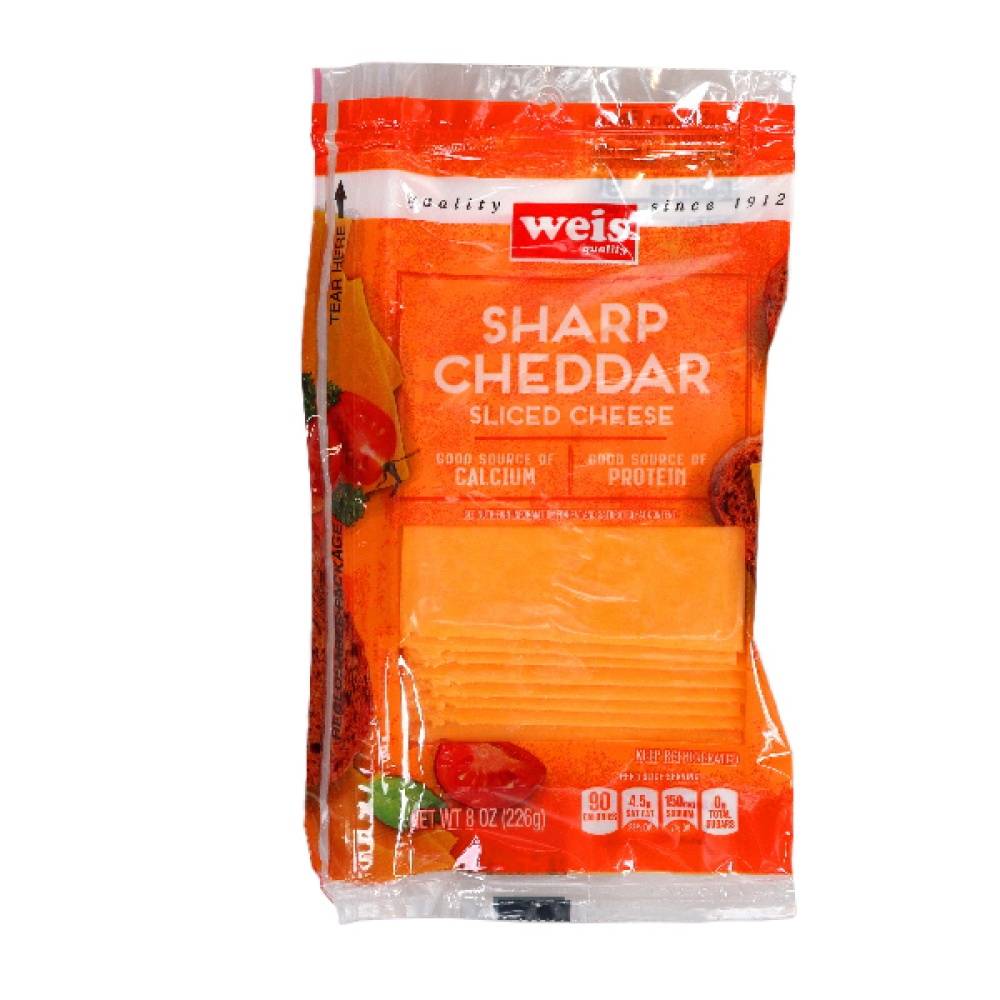 Weis Sharp Yellow Cheddar Natural Slice Cheese (8 oz)