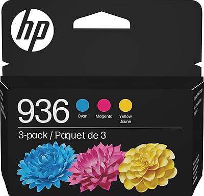 HP 936 Cyan/Magenta/Yellow Standard Yield Ink Cartridges, 3/Pack (6C3Z3LN)