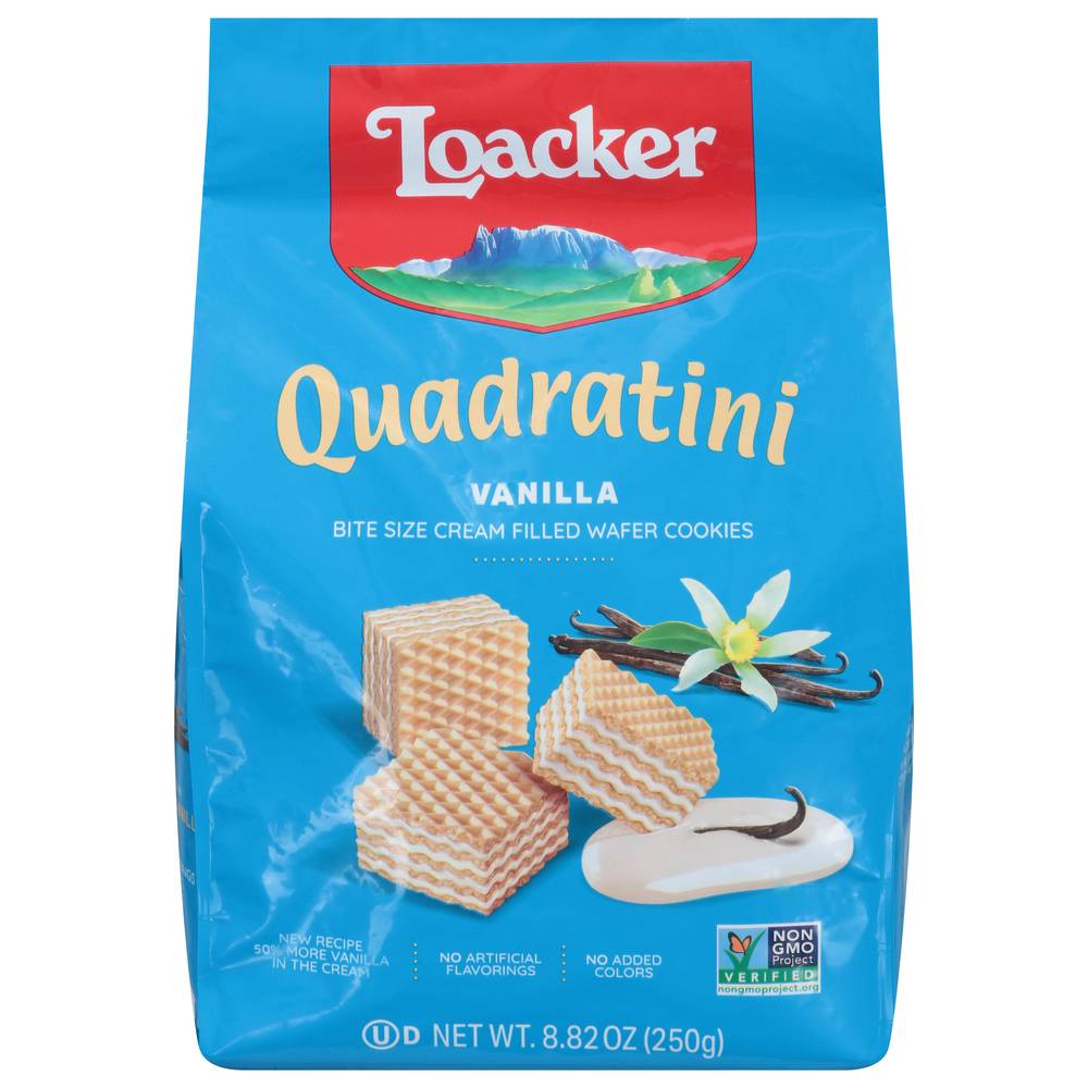 Loacker Quadratini Bite Size Vanilla Wafer Cookies