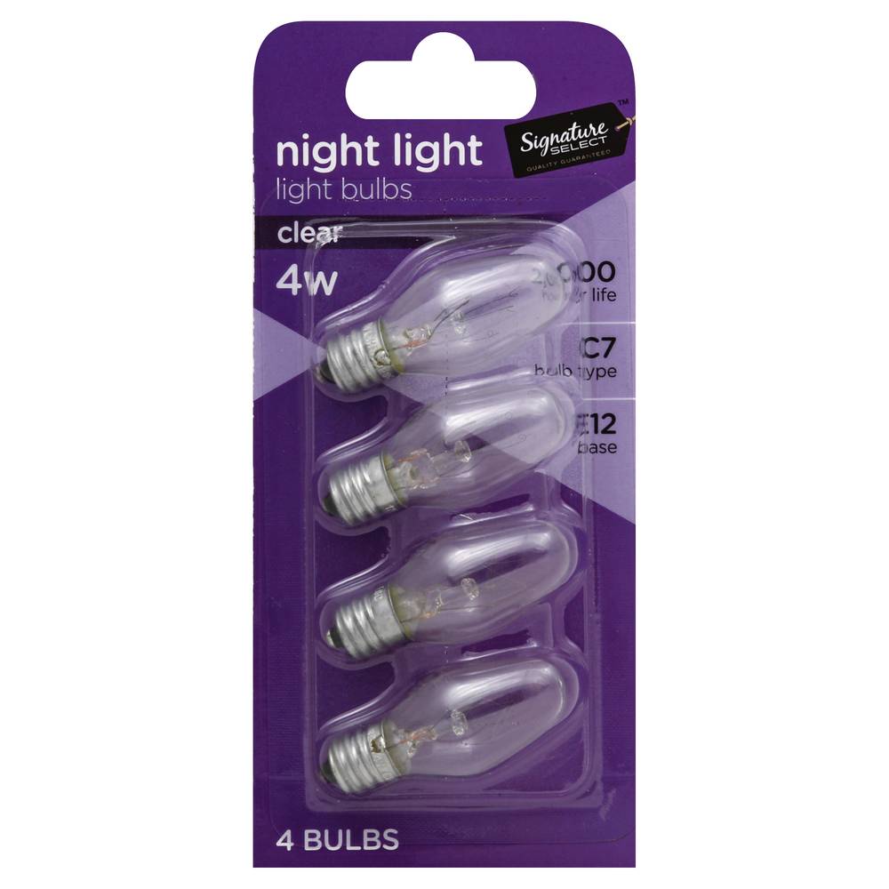 Signature Select 4w Night Light Clear Bulbs (4ct )