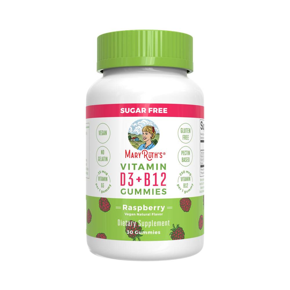 Mary Ruth's Vitamin D3+B12 Gummies (30 ct) (raspberry)