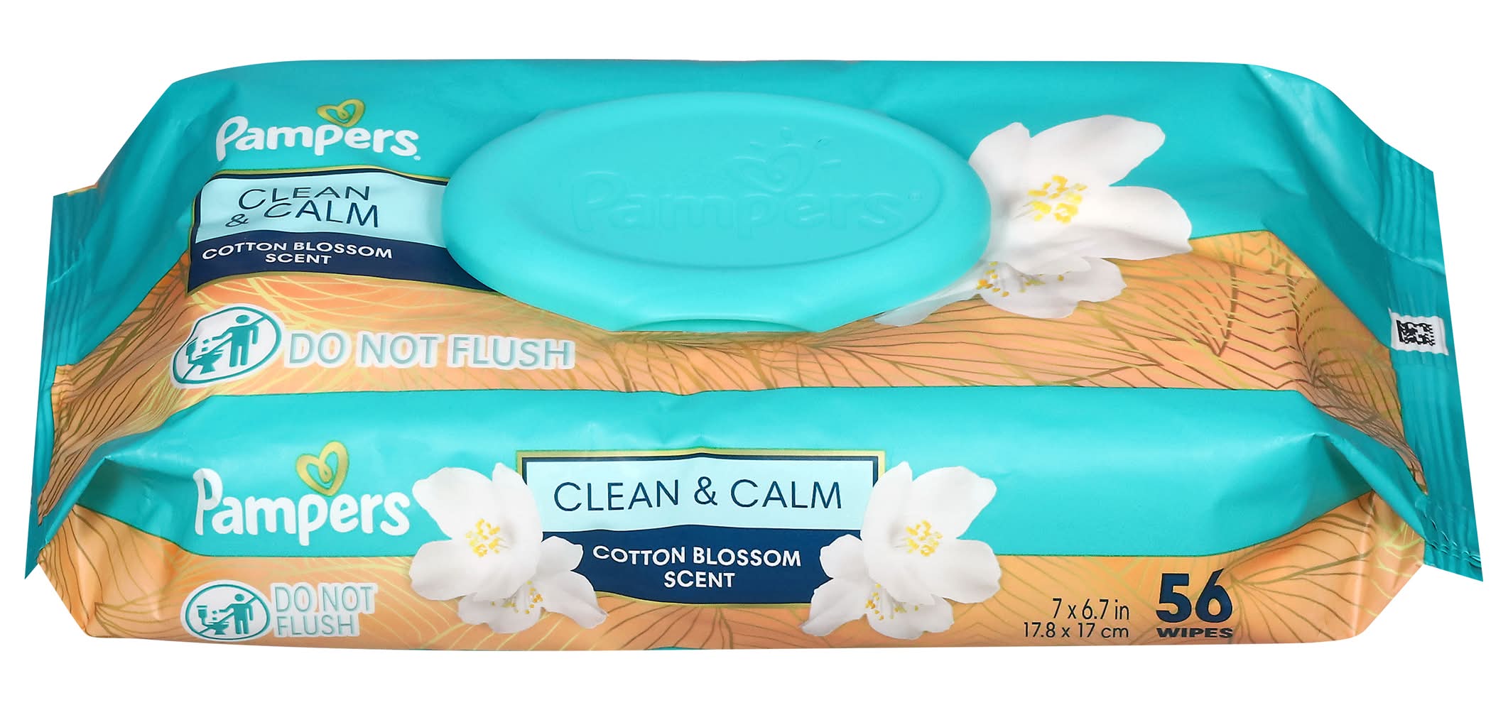 Pampers Clean & Calm Scented Baby Wipes, Cotton Blossom, 7X6.7 in (56 ct)