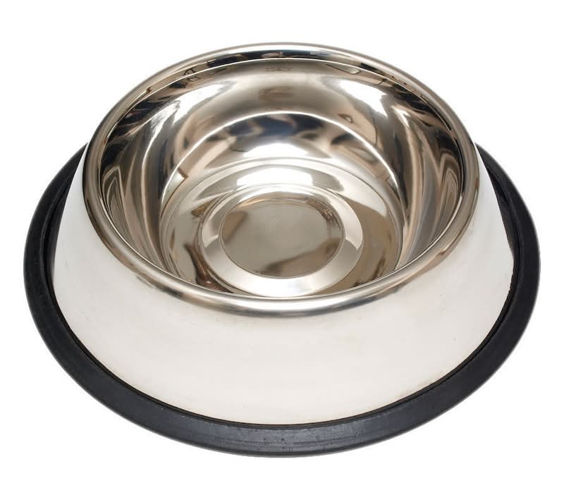 Hilo Silver Plain Stainless Steel 32 Oz Pet Dish For Dogs
