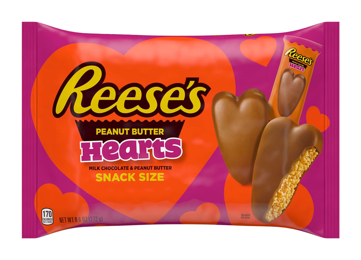 Reese's Hearts Shaped Snack, Milk Chocolate & Peanut Butter (9.6 oz)