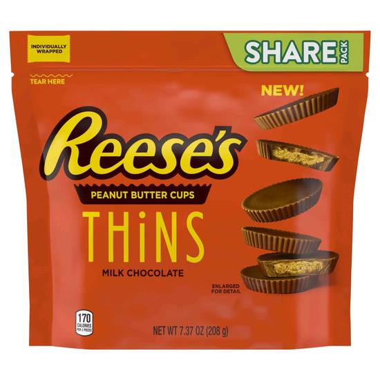 Reese's Thins Milk Chocolate Peanut Butter Cups Candy