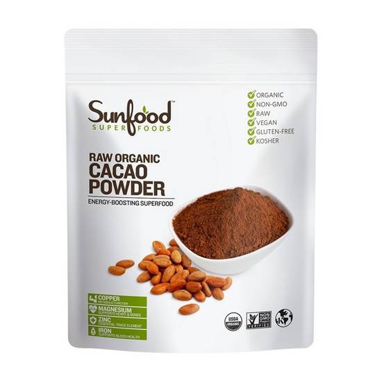 Raw Organic Cacao Powder Sunfood 8 oz