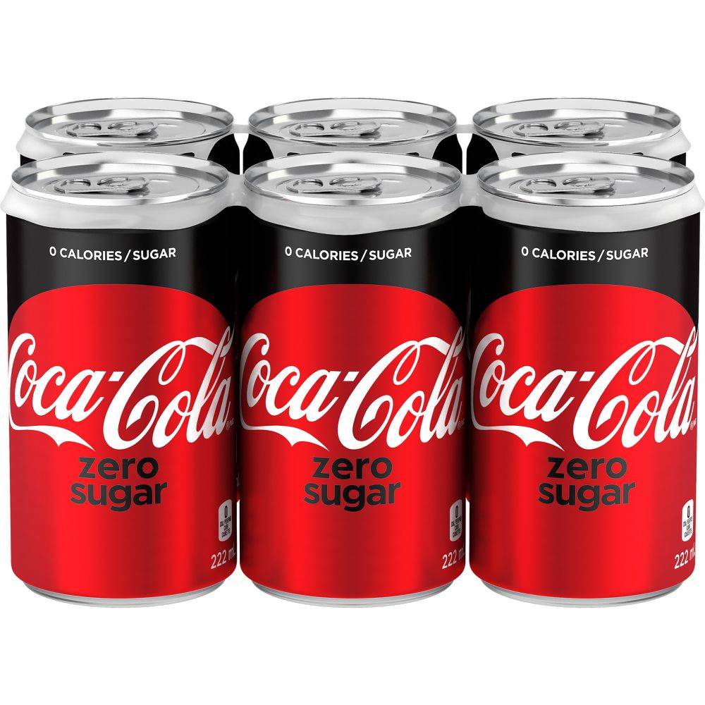 Coca-cola boisson gazeuse sans calories (6 pack, 222ml) - zero sugar soft drink (6 pack, 222 ml)