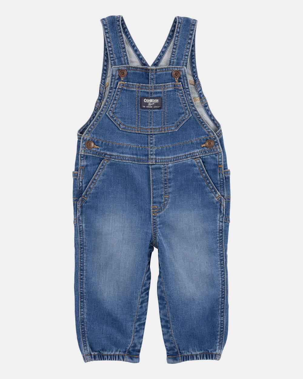 Baby Knit-Like Denim Overalls - Medium Wash - 3M
