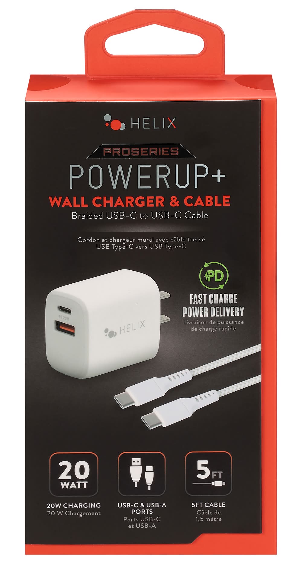 Helix Proseries Powerup+ Wall Charger & Cable