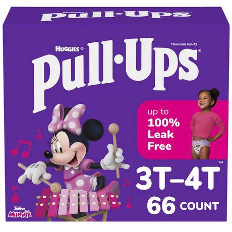 Huggies Pull-Ups 100% Leak Free Girls' Learning Designs Training Pants, 3T-4T (66 ct)