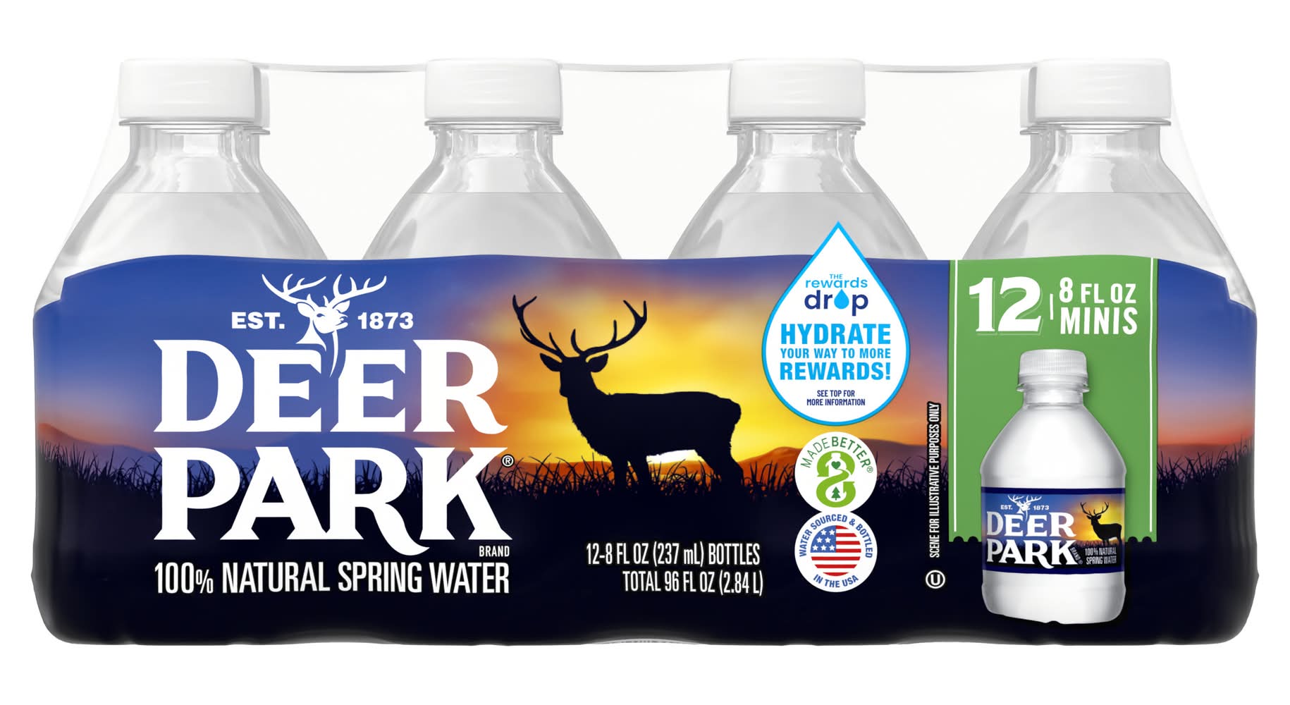 Deer Park 100% Natural Spring Water (12 x 8 fl oz)