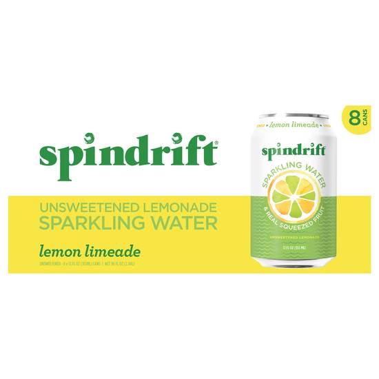 Spindrift Unsweetened Lemon Limeade Sparkling Water (8 x 12 fl oz)