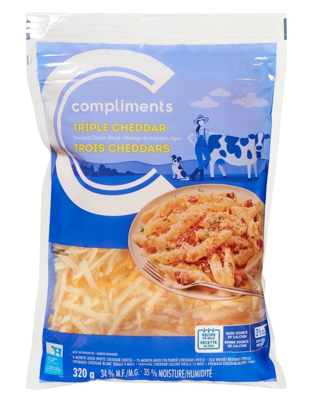 Compliments Shredded Cheese Triple Cheddar Blend (320 g)