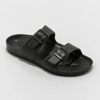 Goodfellow & Co. Carson Two Band Slide Sandals, Men, 13, Black