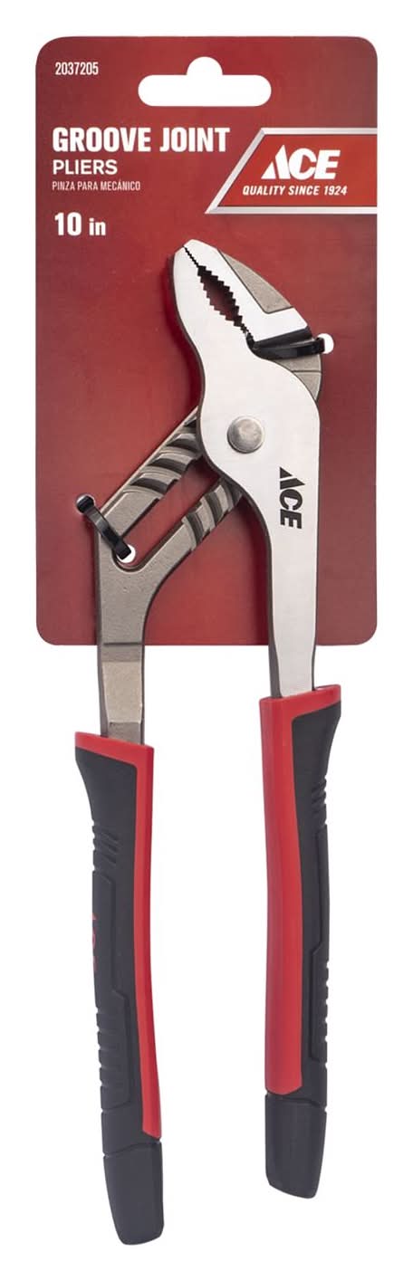 ACE 10 In. Chrome Vanadium Steel Groove Joint Adjustable Pliers