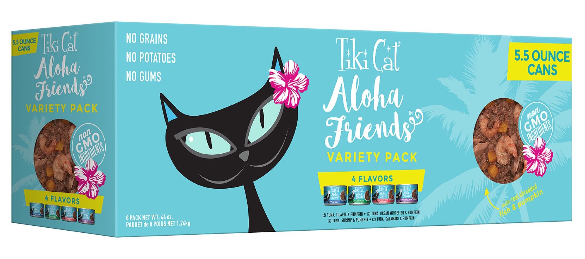 Tiki Cat® Friends ™ Wet Cat Food - Non-GMO, Grain & Potato Free, Variety Pack, 8 CT, 44 OZ (Size: 8 Ct)