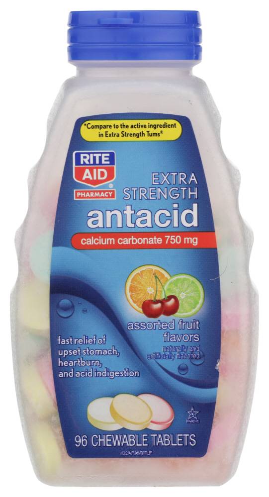 Rite Aid Pharmacy Antacid Extra Strength Assorted Fruit (96 ct)