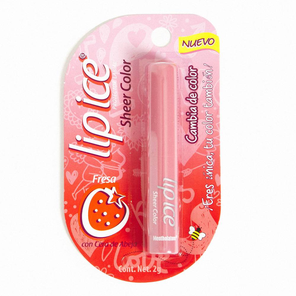 Lip ice protector labial color y aroma frutilla 1 unid