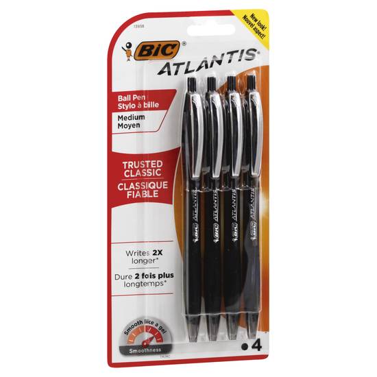 Bic Atlantis Classic Medium Ball Pen (4 ct)