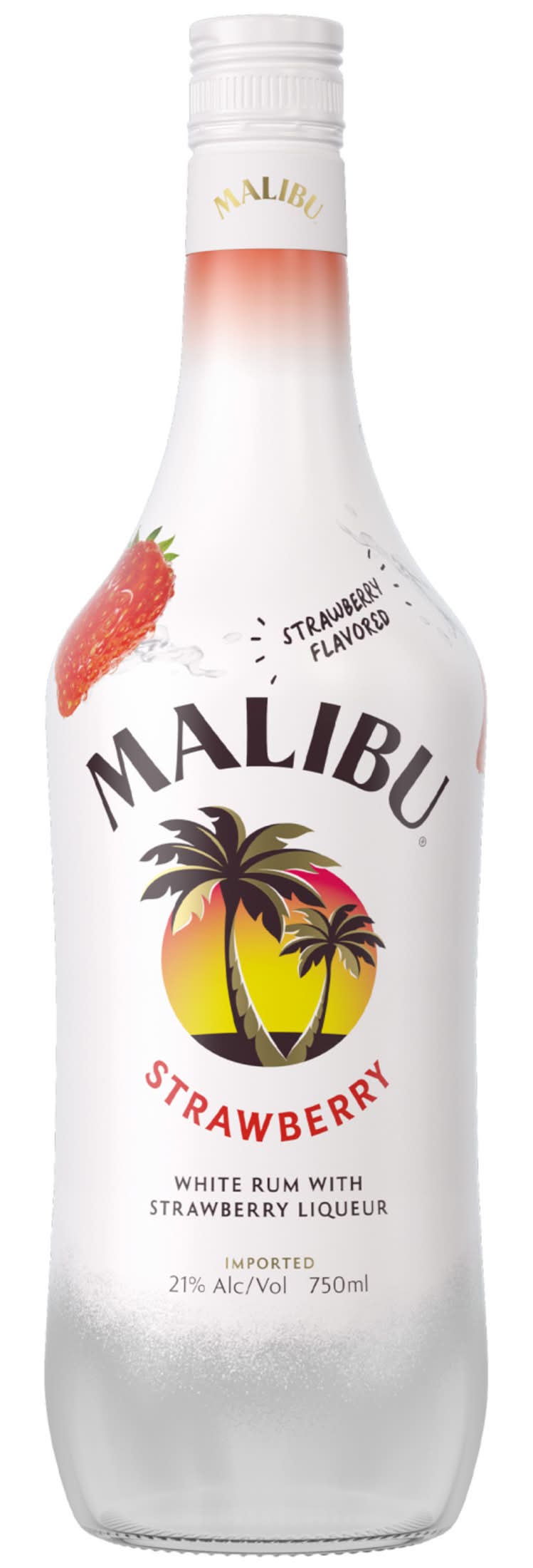 Malibu Caribbean Rum With Liqueur, Strawberry (750 ml)