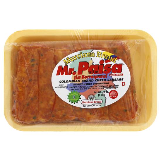 Murciana Mr.paisa Colombian Brand Cured Sausage (6 ct)