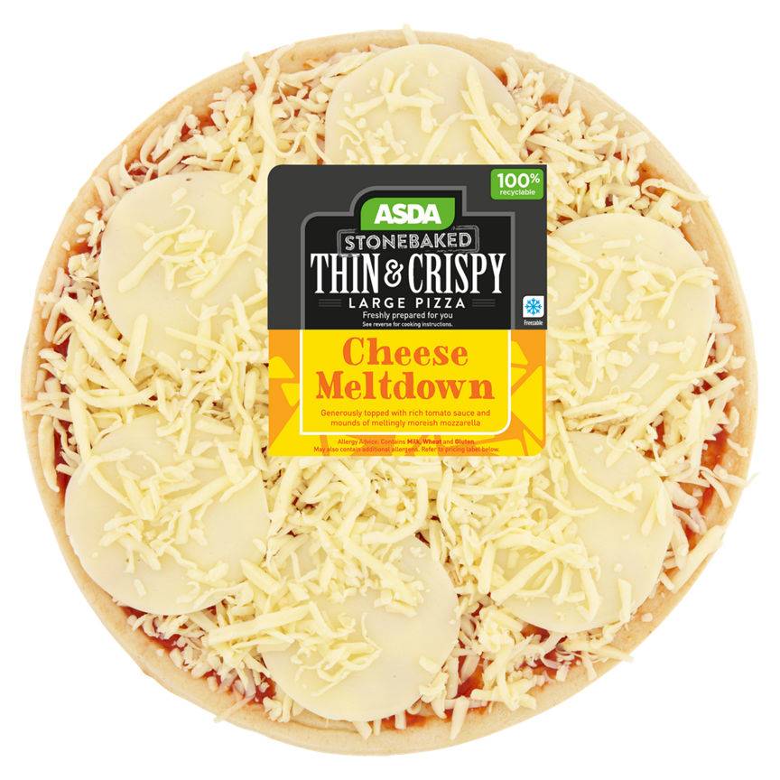 Asda Cheese Meltdown Large Thin Stonebaked Pizza