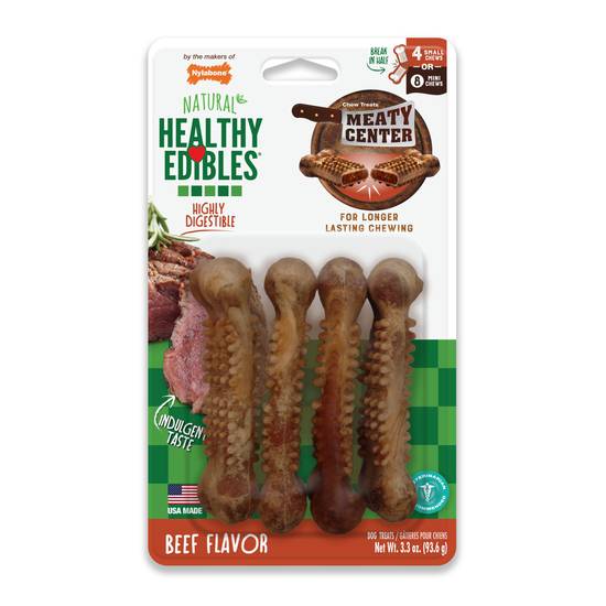 Nylabone Healthy Edibles Meaty Center Natural Dog Treats ( beef )
