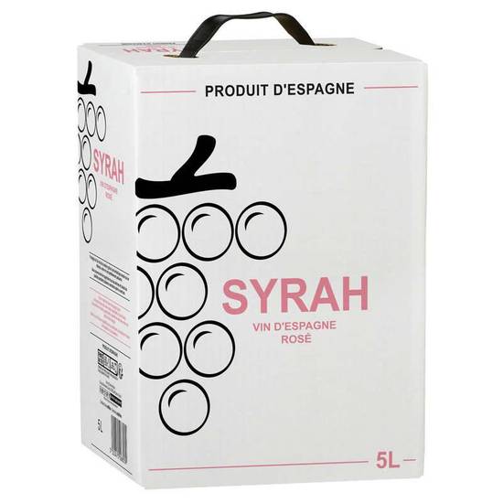 Vin d’Espagne rosé  11,5% vol. Syrah 5L