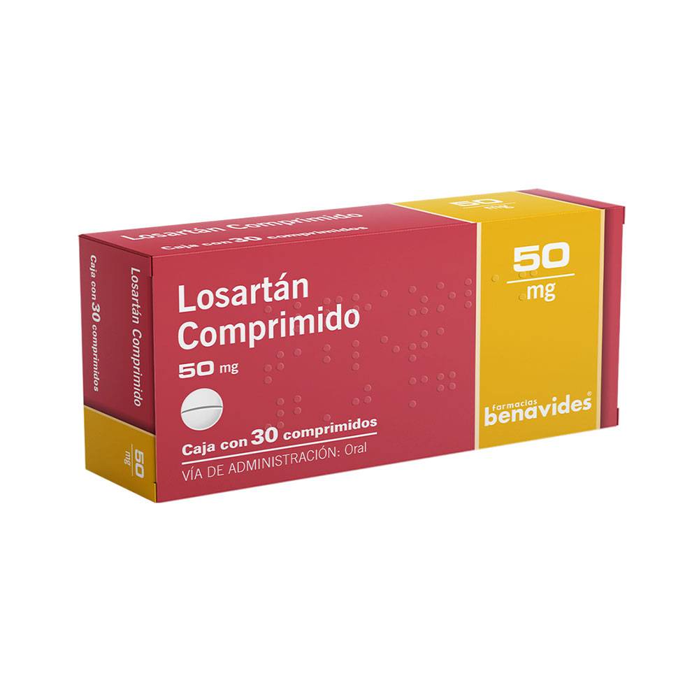 Farmacias Benavides · Losartan 50 mg (30 un)