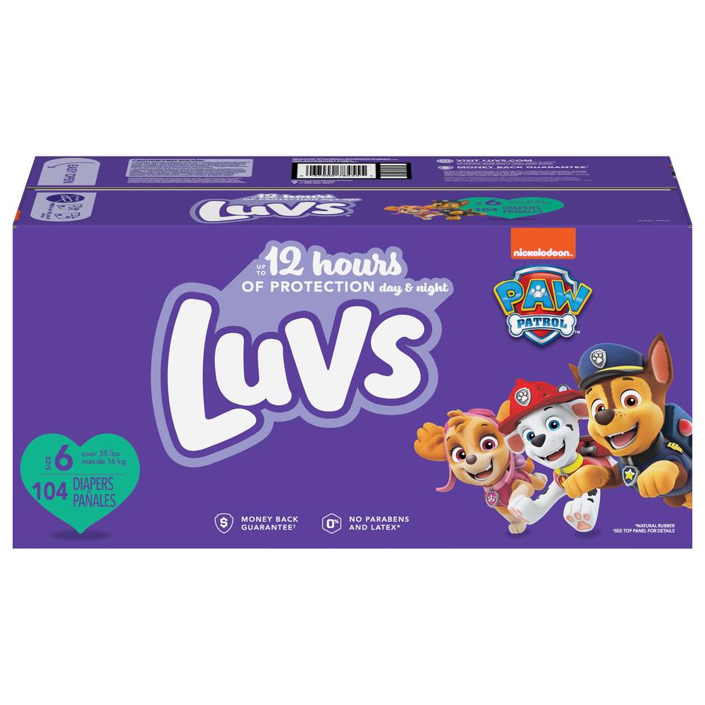 Luvs Triple Leakguards Extra Absorbent Diapers, Size 6