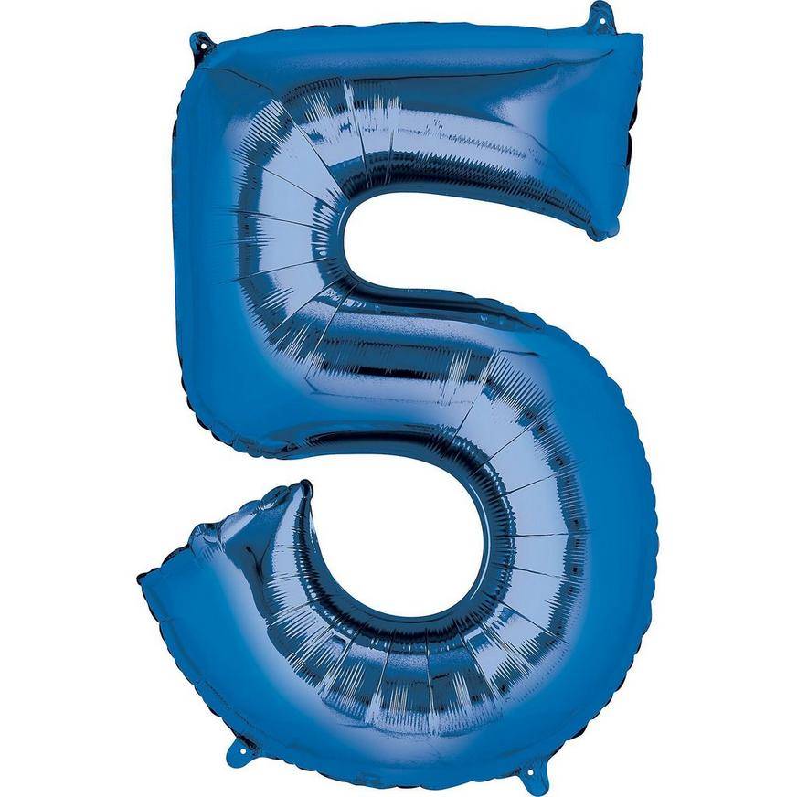Party City Uninflated Blue 5 Number Balloon (34 in/royal/blue)