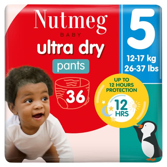 Nutmeg Size 5, Baby Ultra Dry Pants (36 pack)