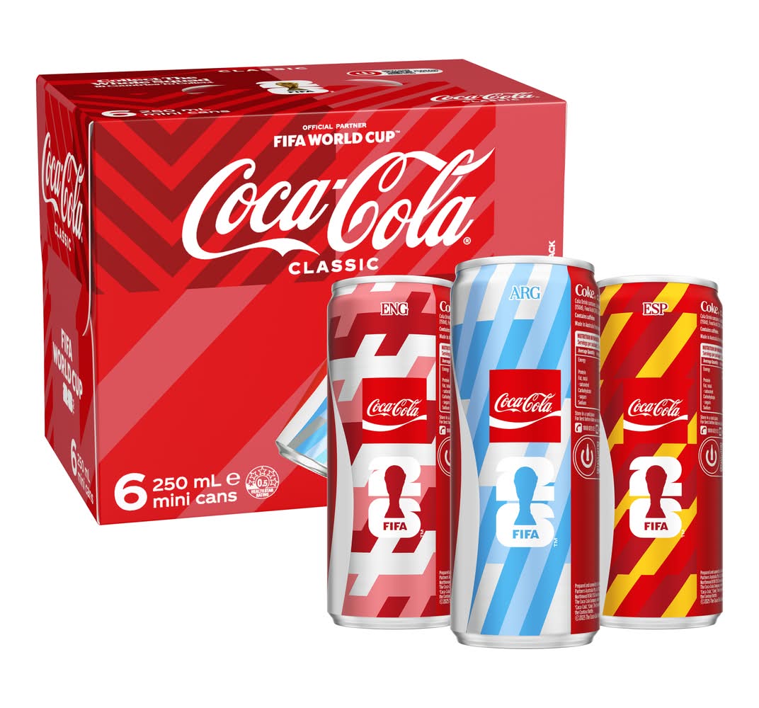 Coca-Cola Classic Mini Soft Drink (6 x 250mL)